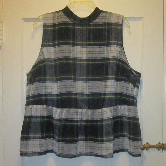 J. Crew Tops - Sleeveless peplum top gilded Highland tartan plaid